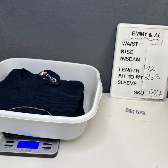 Ralph Lauren Chaps VTG Thermal Long Sleeve Shirt Size L Blue Outdoor Buck Deer - Picture 10 of 10